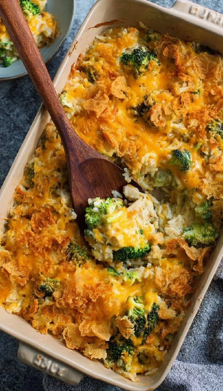 Cheesy Chicken Broccoli Rice Casserole (Freezer-Friendly)