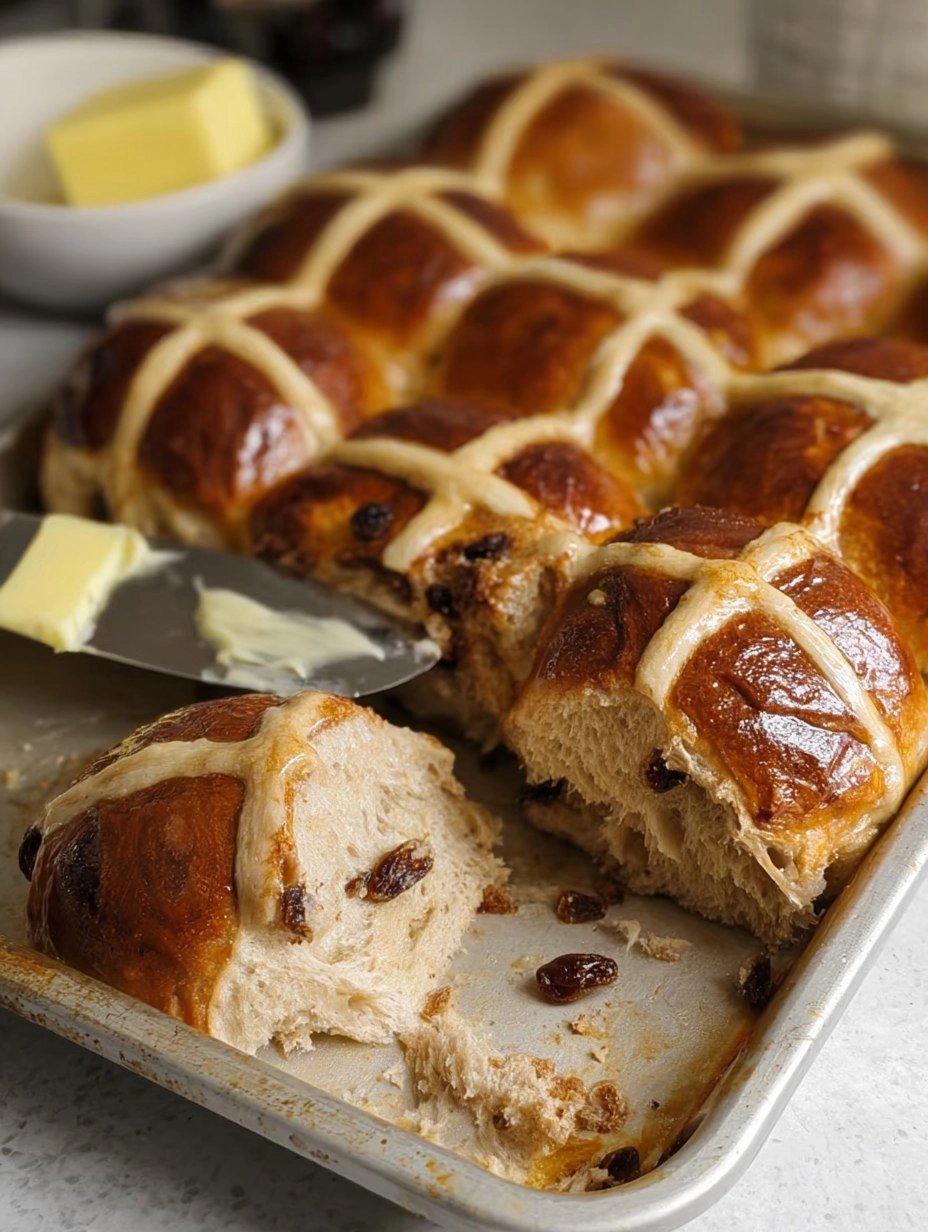 Cinnamon Raisin Hot Cross Buns (Make-Ahead Easter Rolls)