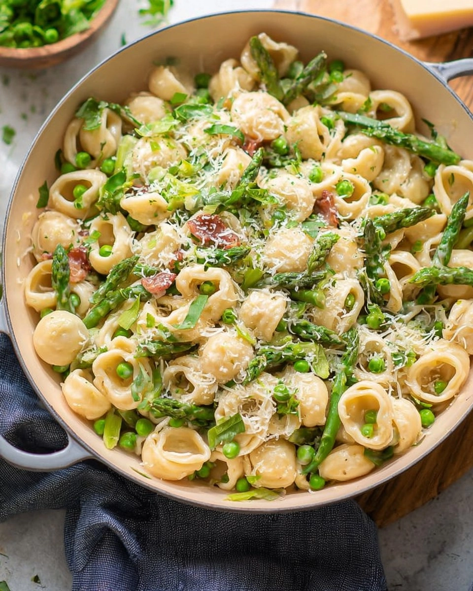 Creamy Lemon Asparagus Pasta with Peas & Parmesan