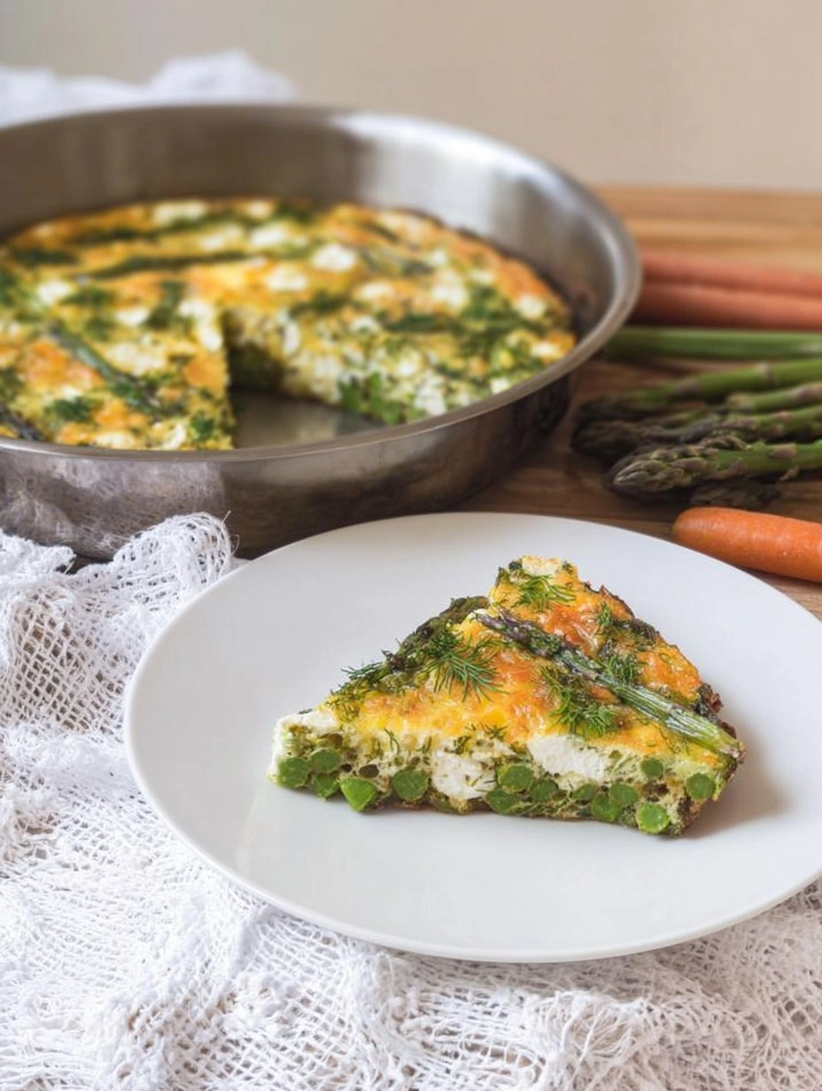 Herb & Goat Cheese Frittata with Asparagus and Peas