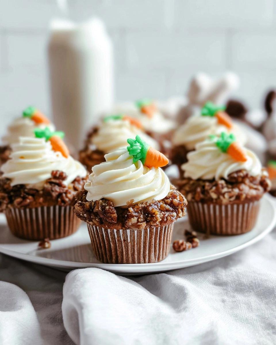 Moist Carrot Cupcakes with Cream Cheese Swirl