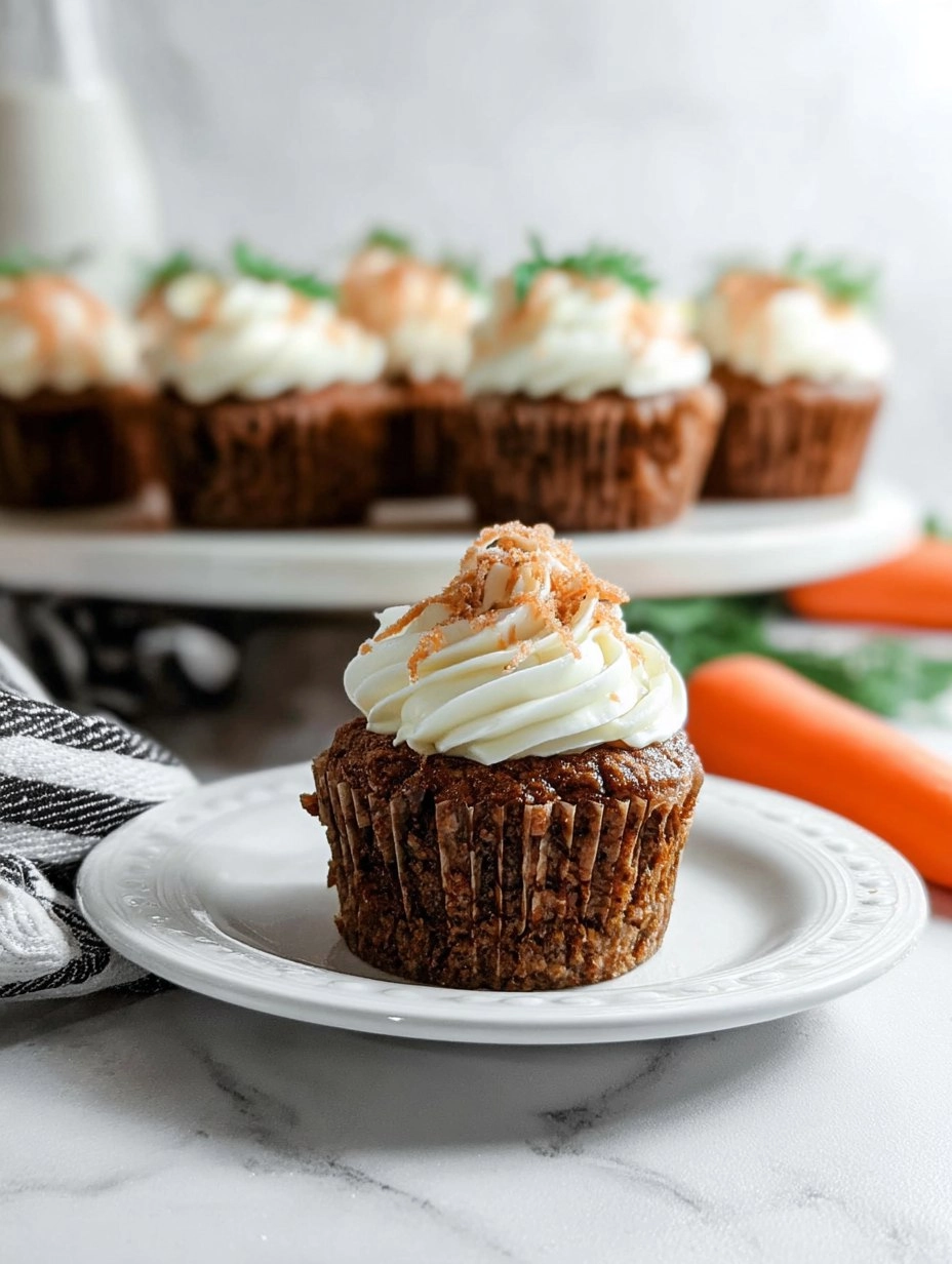 Moist Carrot Cupcakes with Cream Cheese Swirl