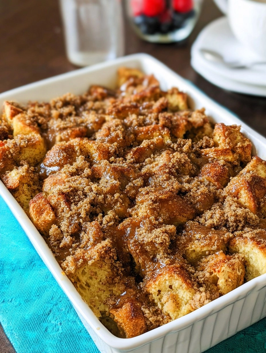 Overnight French Toast Casserole with Cinnamon Streusel