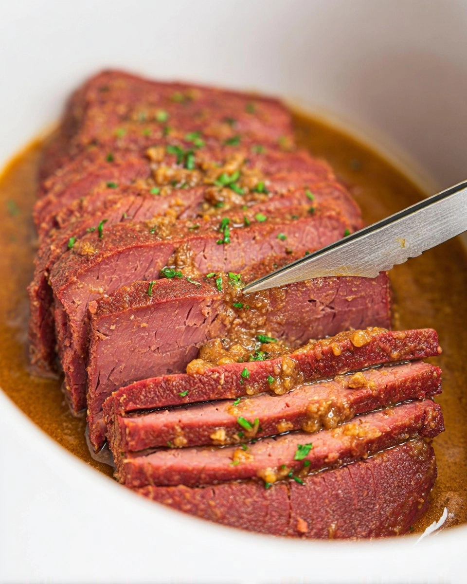 Slow Cooker Maple Mustard Corned Beef