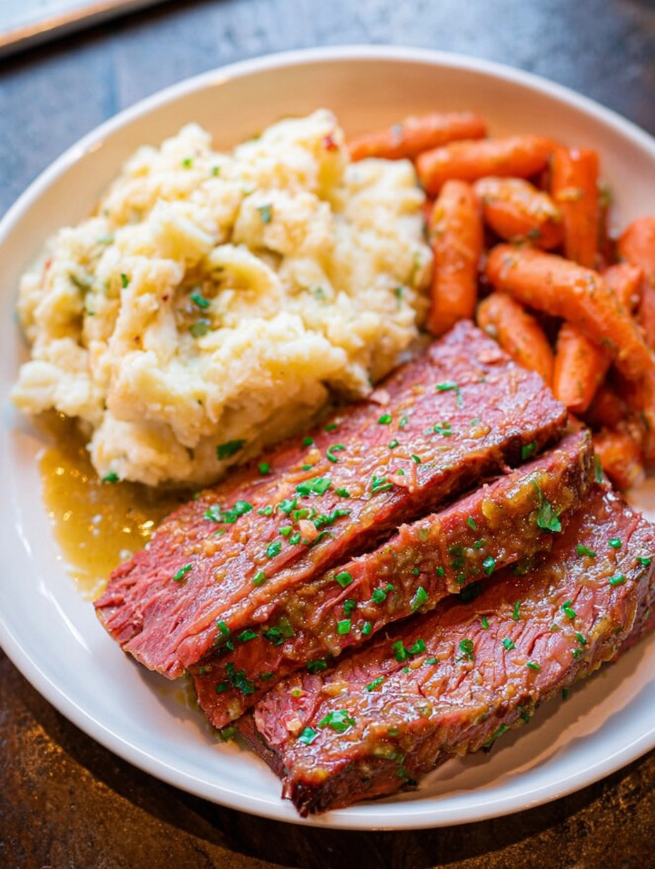 Slow Cooker Maple Mustard Corned Beef