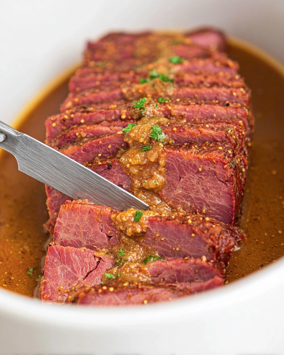Slow Cooker Maple Mustard Corned Beef