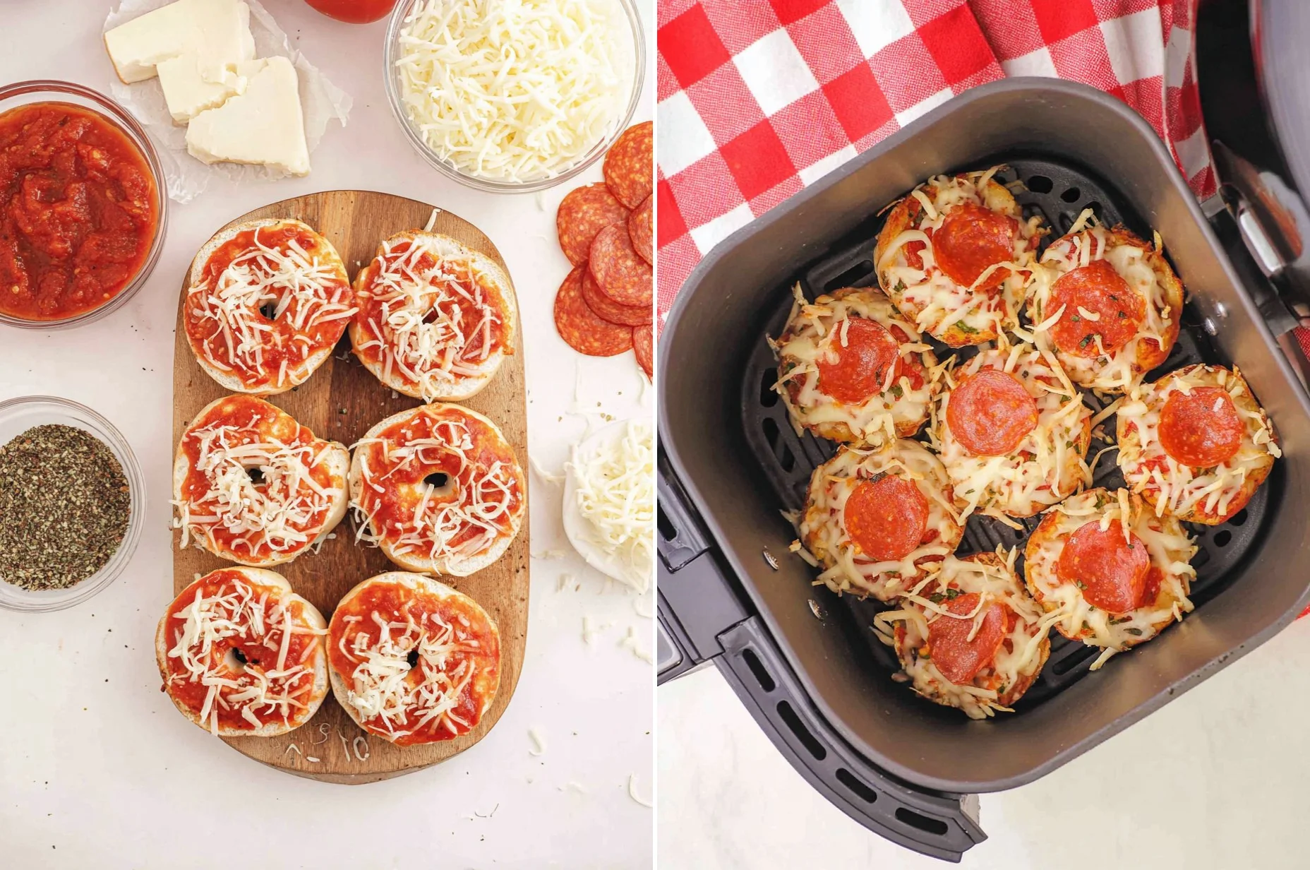 Air Fryer Bagel Pizza