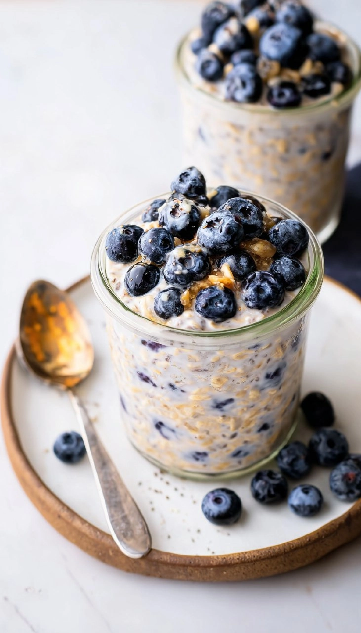 Blueberry Overnight Oats (5-Ingredient, Meal-Prep)