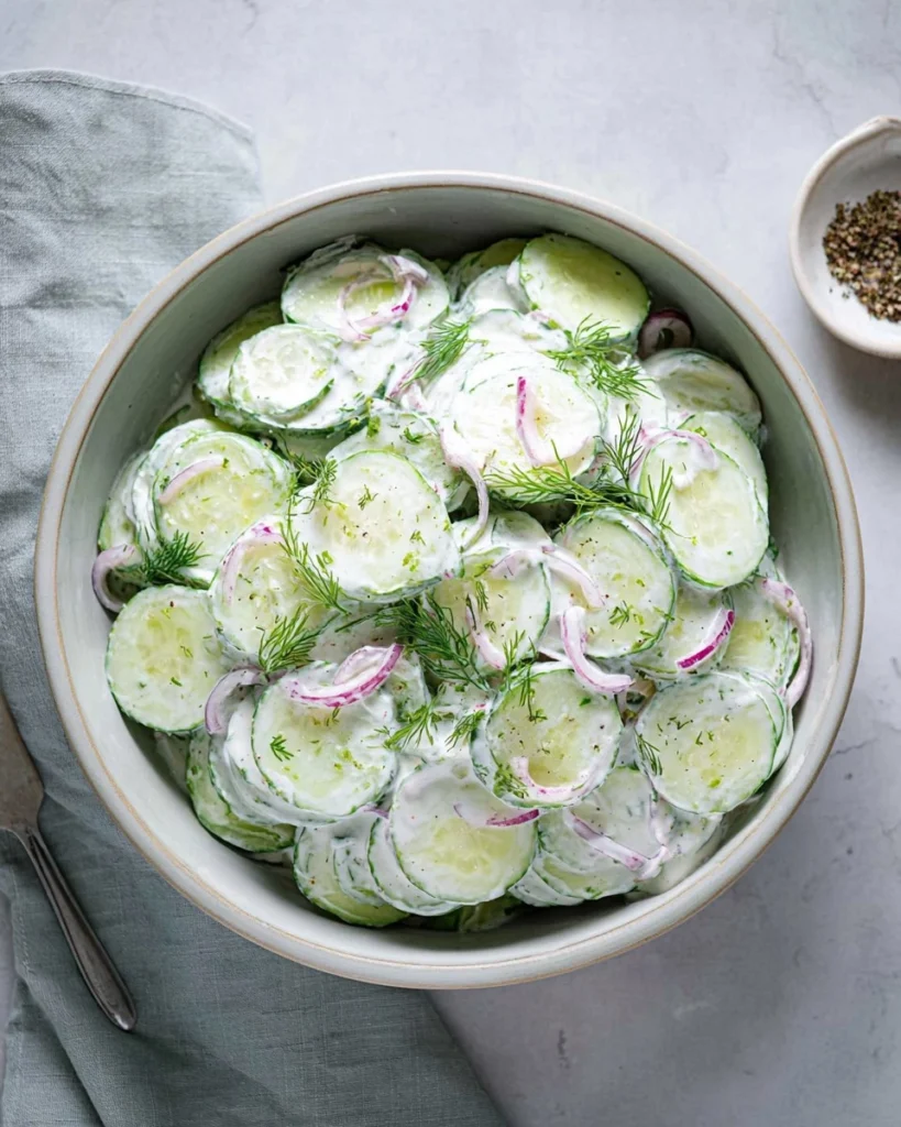 Creamy-Cucumber-Salad-with-Sour-Cream-Dill-Recipe