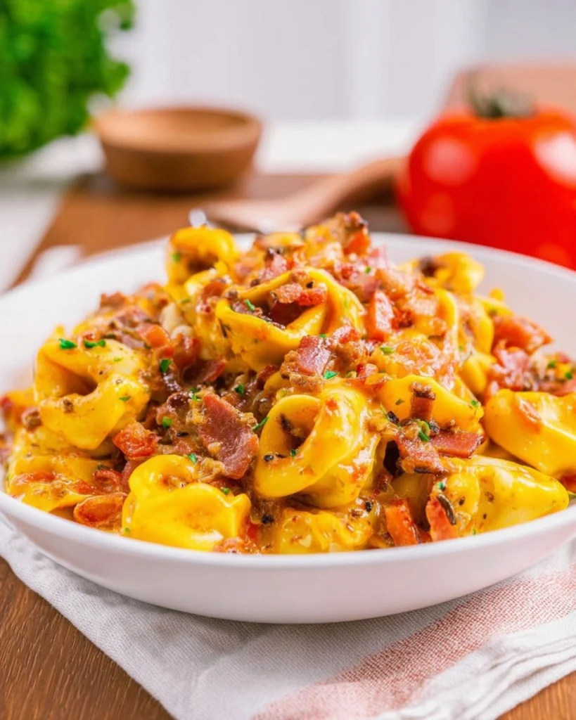 Crockpot-Bacon-Cheeseburger-Tortellini-Recipe