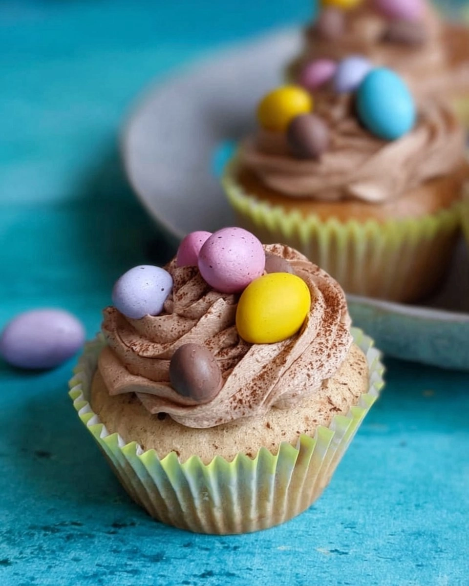 Easter Nest Cupcakes | Vanilla Sponge with Chocolate Buttercream & Mini Eggs