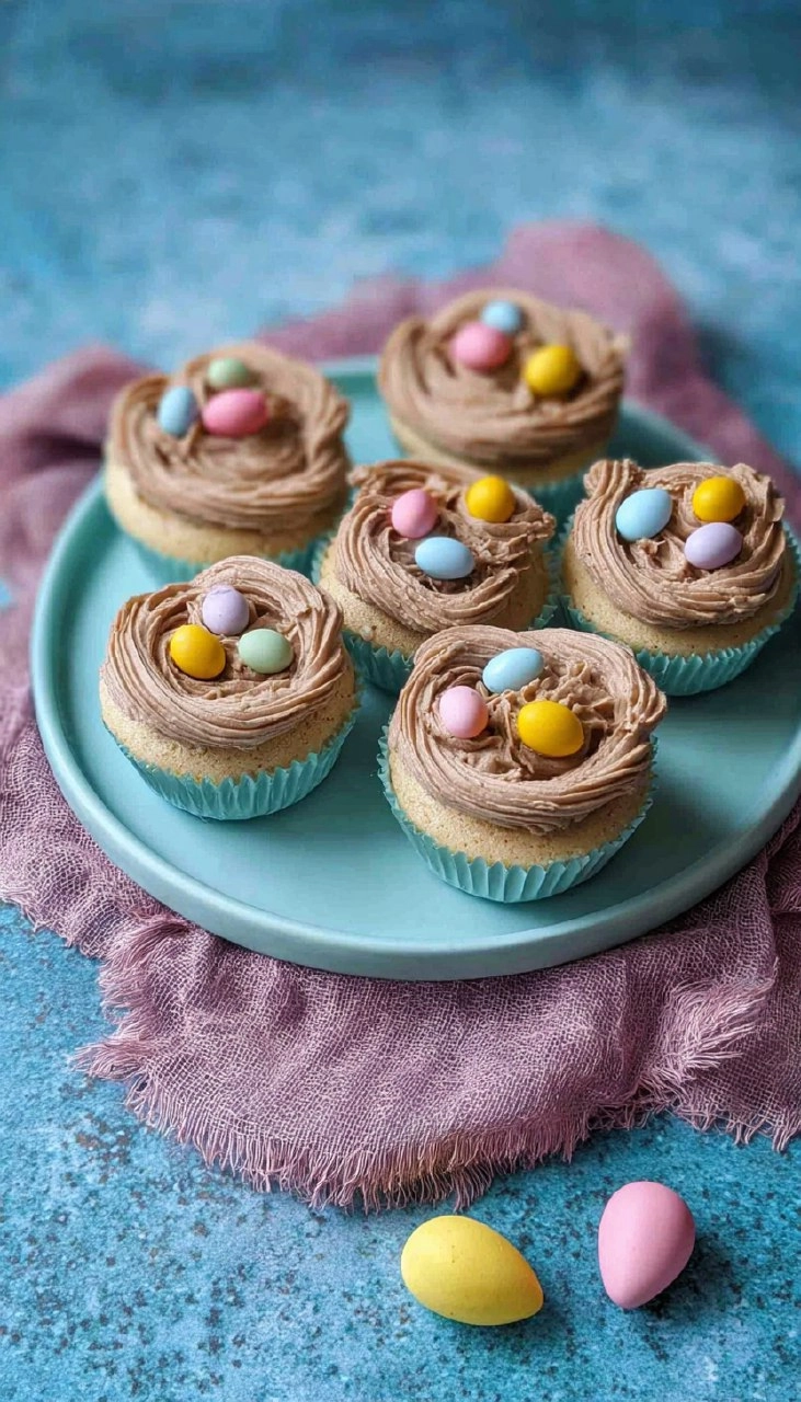 Easter Nest Cupcakes | Vanilla Sponge with Chocolate Buttercream & Mini Eggs