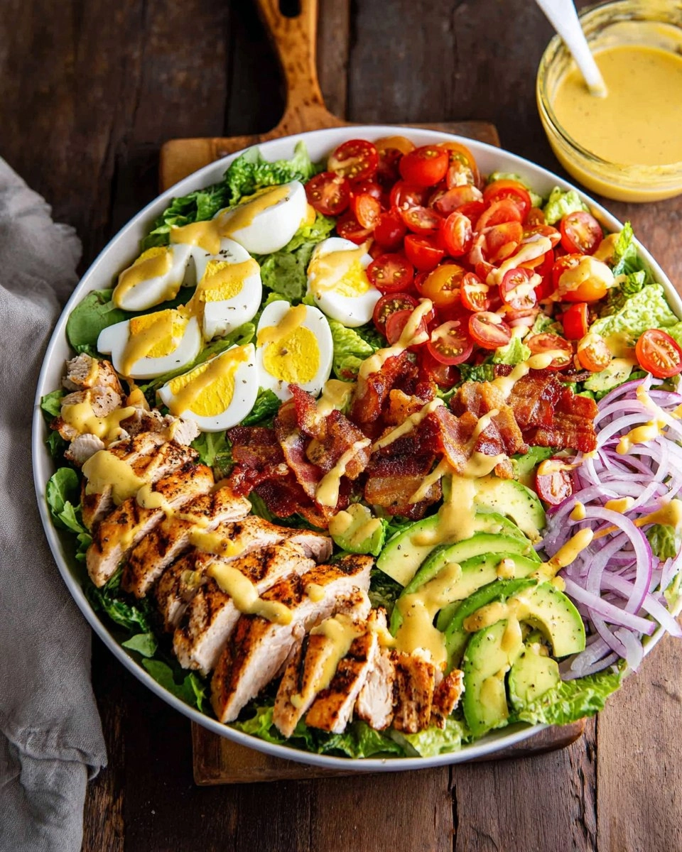Healthy Grilled Chicken Cobb Salad with Honey Dijon Dressing