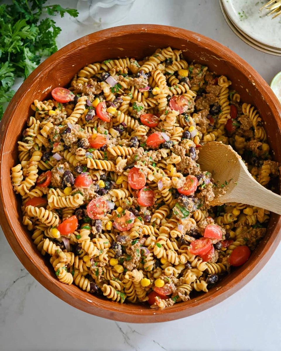 Healthy Taco Pasta Salad (Meal-Prep Friendly)