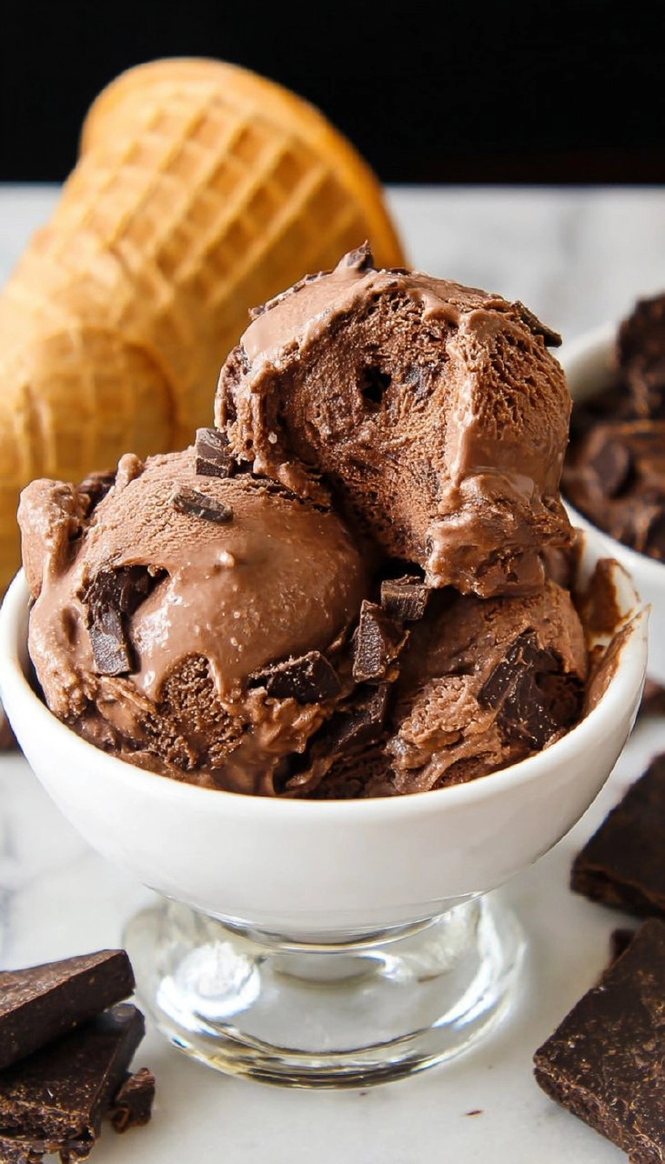 No Churn Chocolate Fudge Brownie Ice Cream