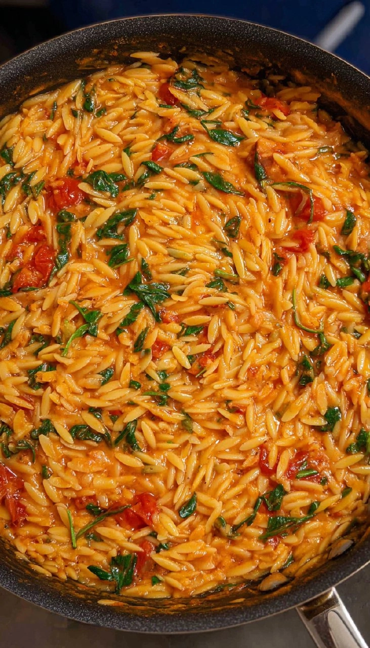 One Pot Creamy Tomato Orzo