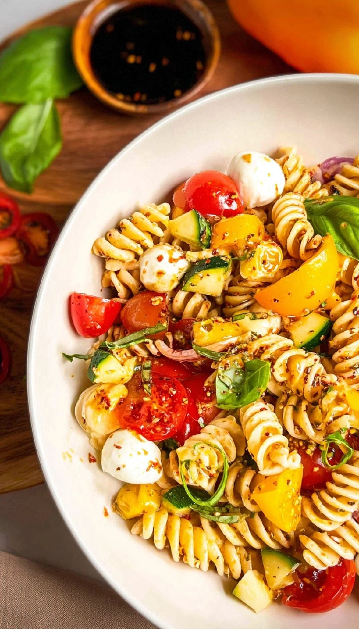 Summer Pasta Salad with White Balsamic Vinaigrette