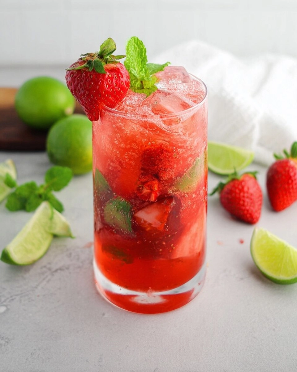 Virgin Strawberry Mojito Mocktail 64 Virgin Strawberry Mojito Mocktail