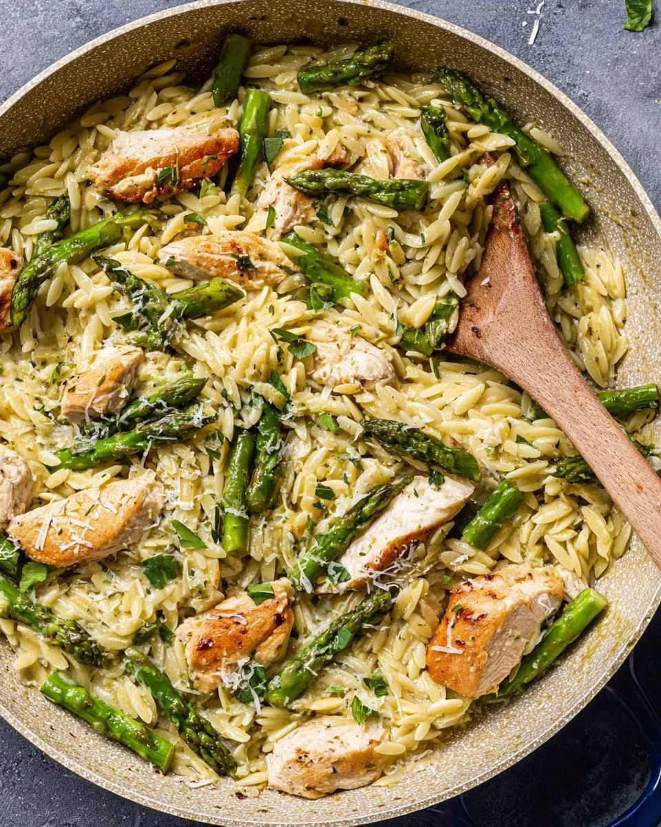 Asparagus Orzo with Chicken