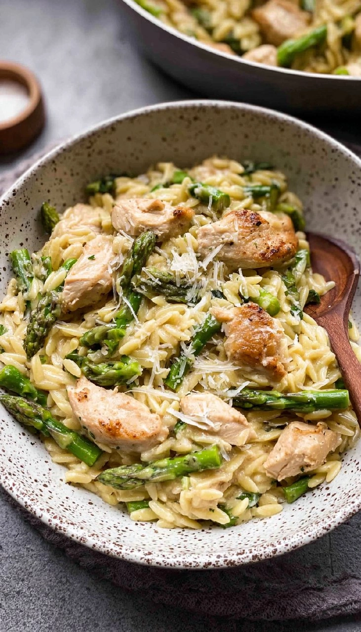 Asparagus Orzo with Chicken
