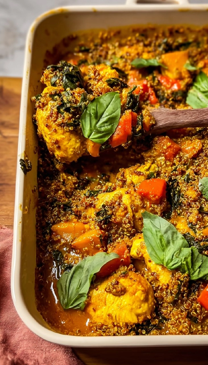 BAKED CHICKEN CURRY WITH QUINOA