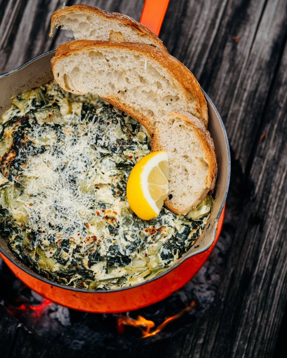 Campfire Spinach Artichoke Dip