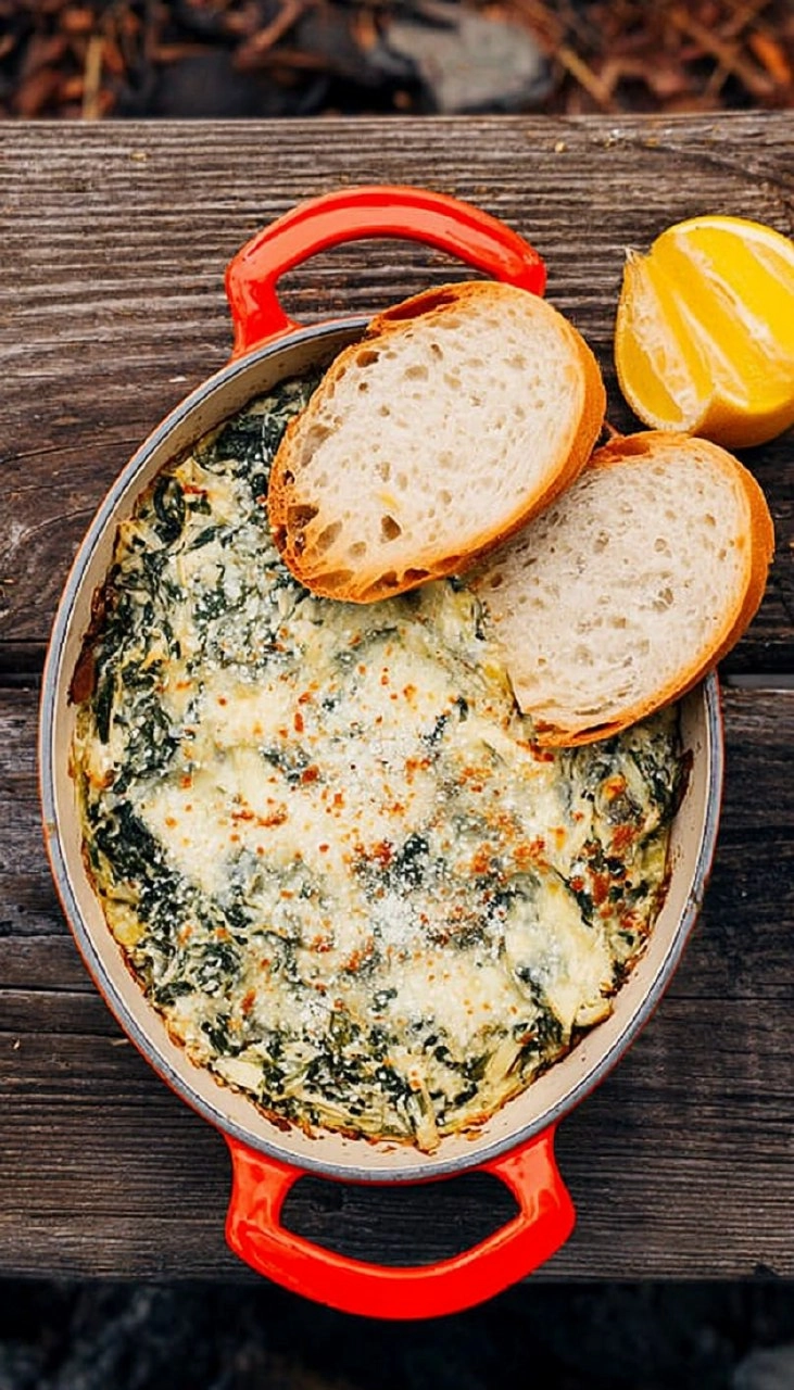 Campfire Spinach Artichoke Dip