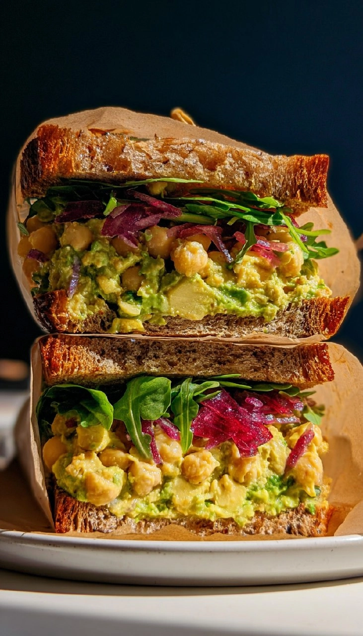 Caramelized Lemon Chickpea Salad Sandwich