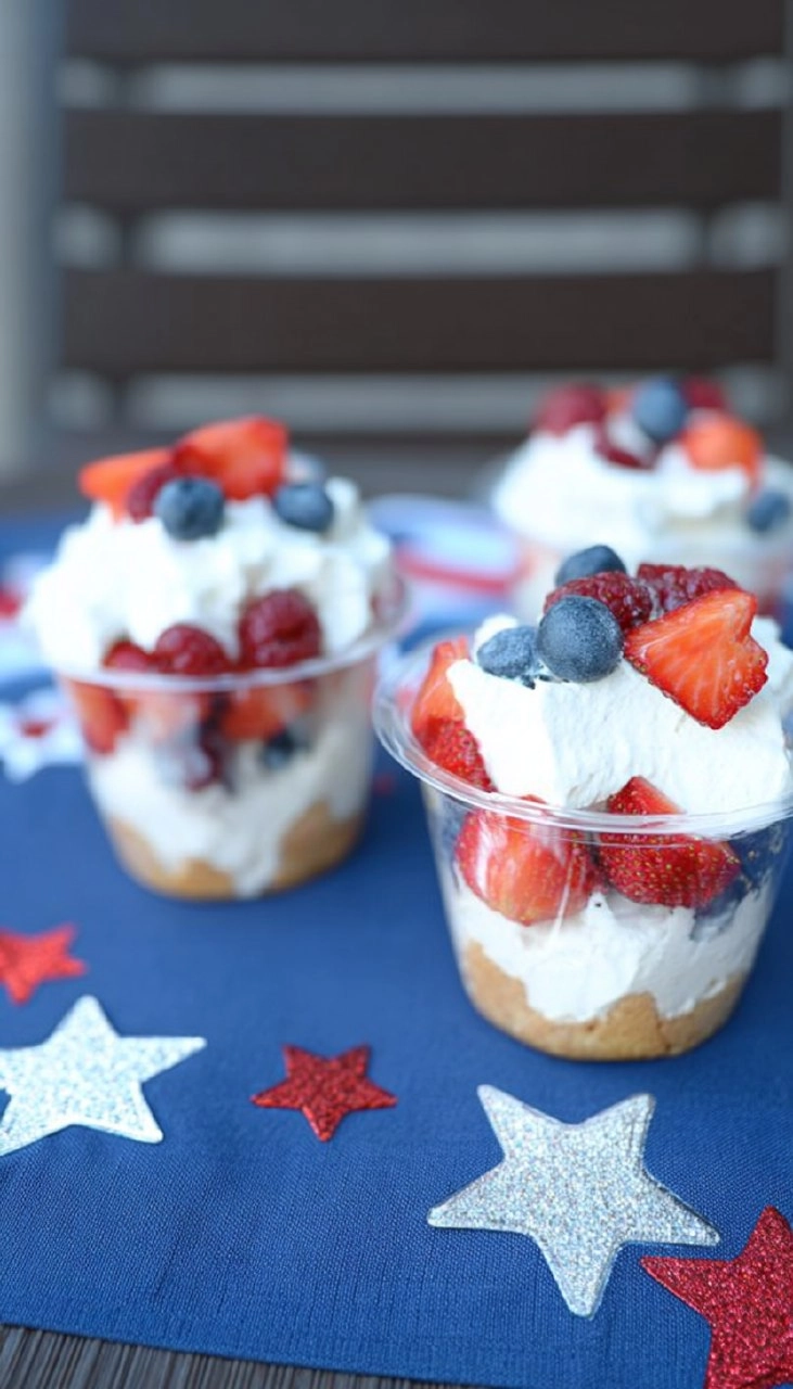Fourth of July Mini Shortcake Cups