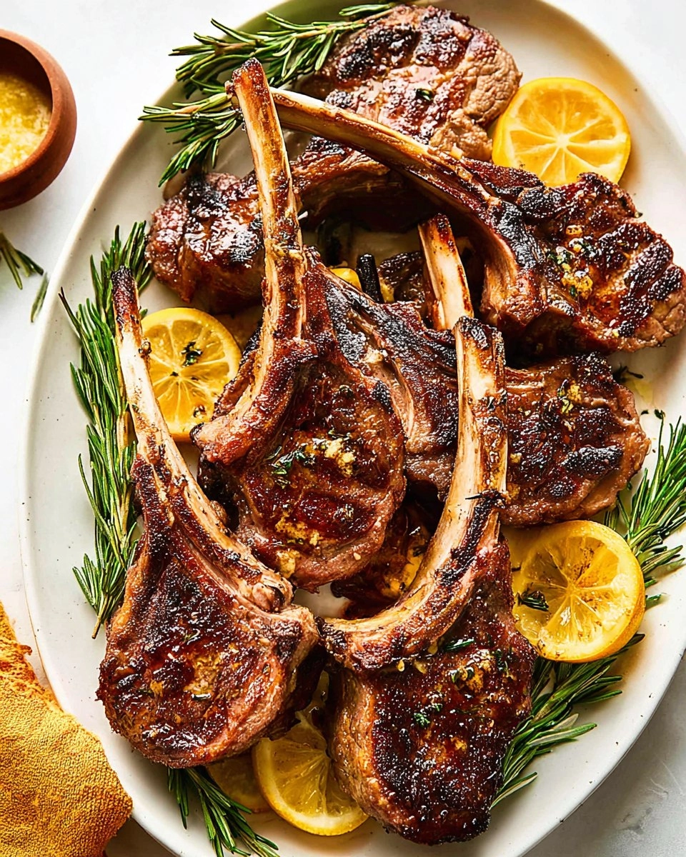 Garlic Rosemary Lamb Chops with Lemon Butter