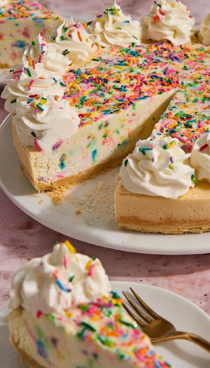 No-Bake Funfetti Cheesecake