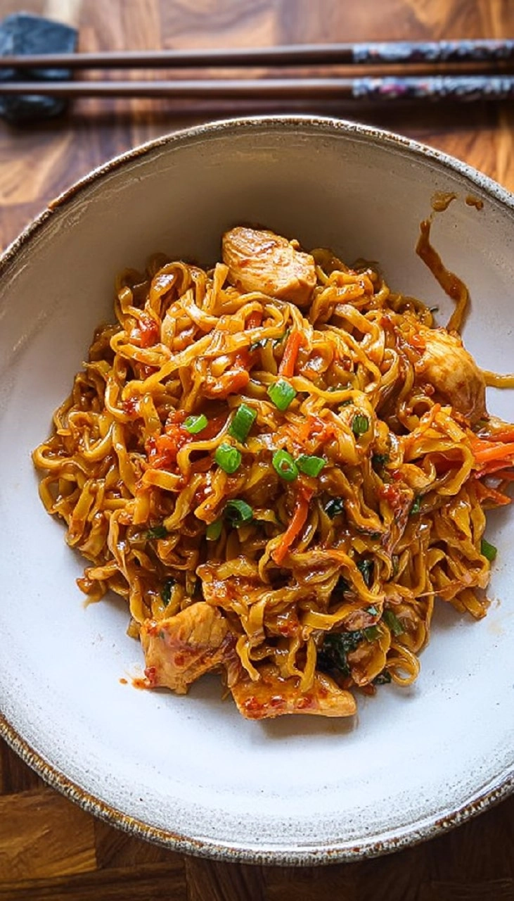 Peanut Chilli Noodles with Chicken