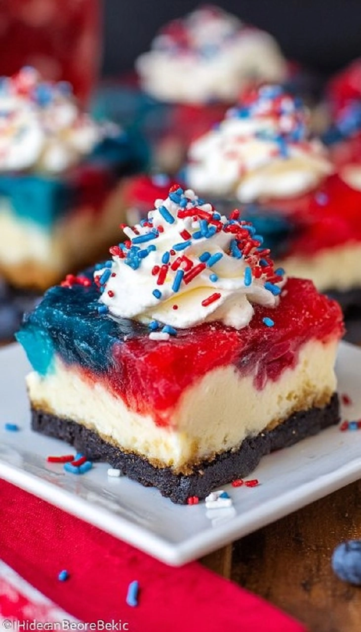 Red White and Blue Cheesecake Bars