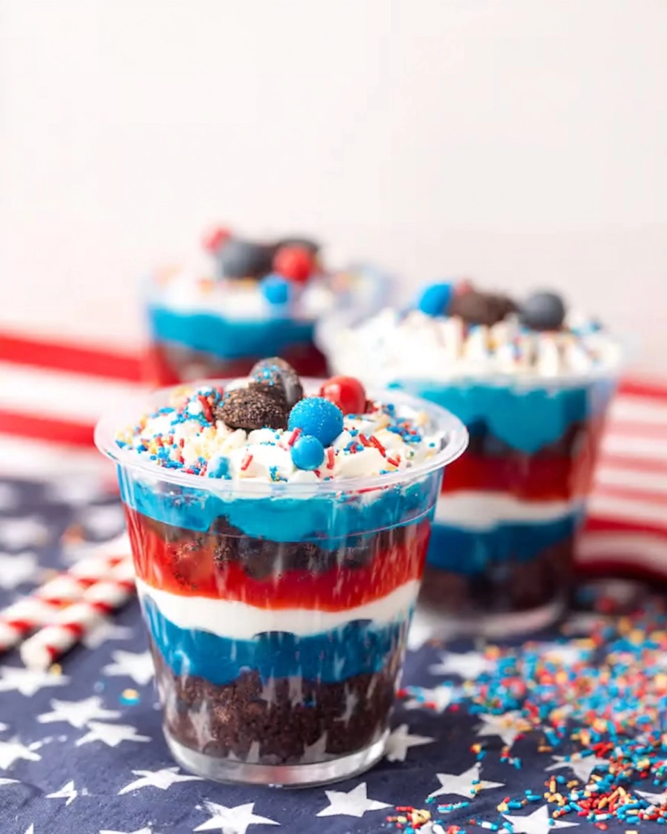 Red White and Blue Dirt Cups