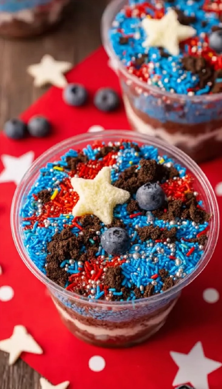 Red White and Blue Dirt Cups