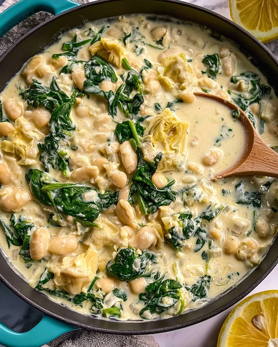 Creamy Spinach Artichoke Butter Beans