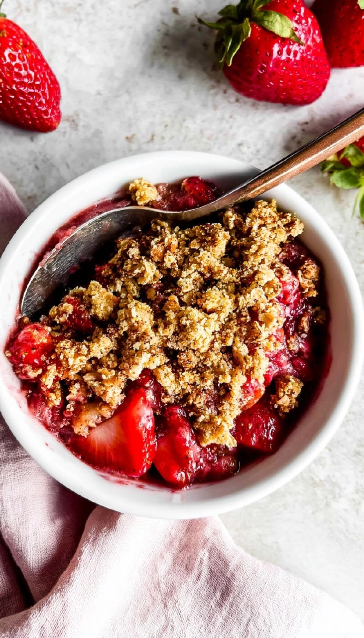Healthy Strawberry Crisp (Gluten Free, Easy Almond Flour Crumble) 105 Healthy Strawberry Crisp (Gluten Free, Easy Almond Flour Crumble)