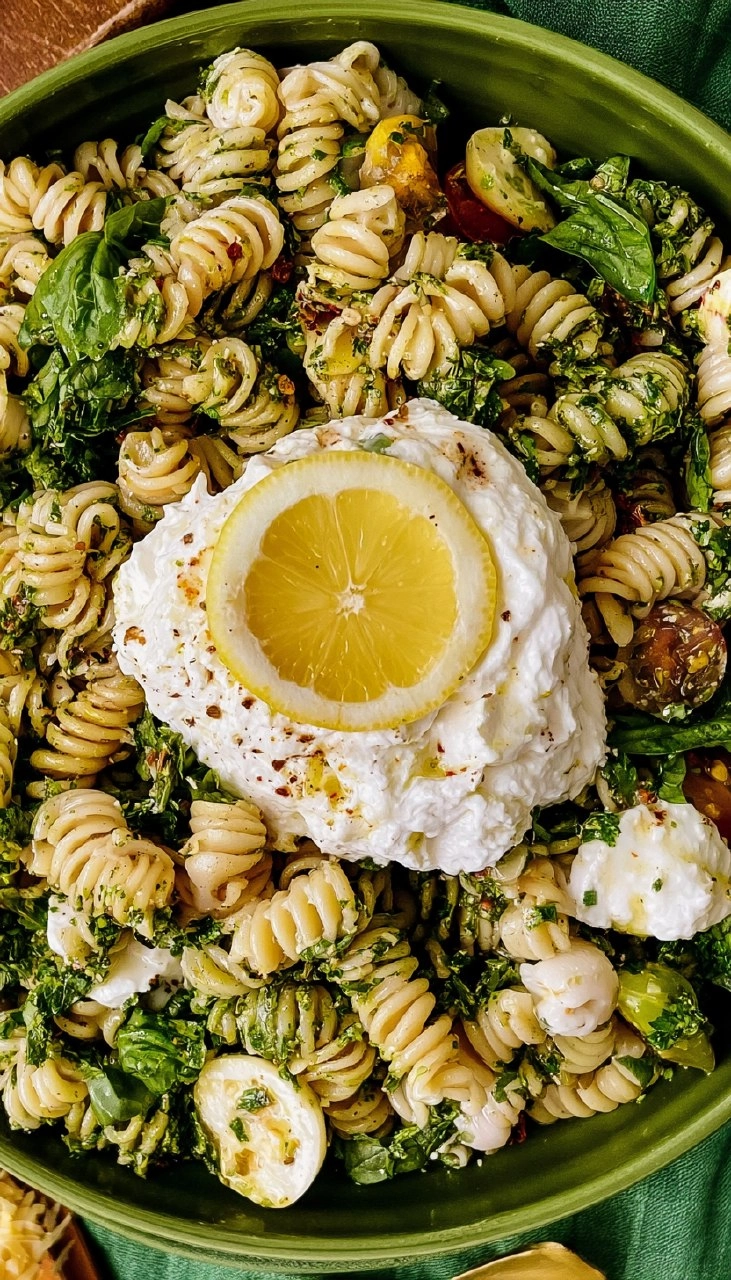 Lemon Herb Pasta Salad with Burrata 110 Lemon Herb Pasta Salad with Burrata