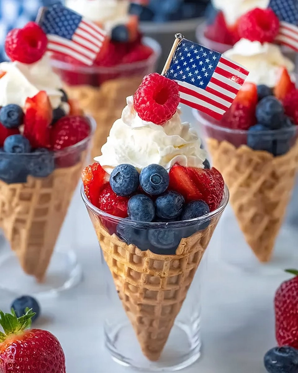 No-Bake 4th of July Patriotic Fruit Cones 74 No-Bake 4th of July Patriotic Fruit Cones