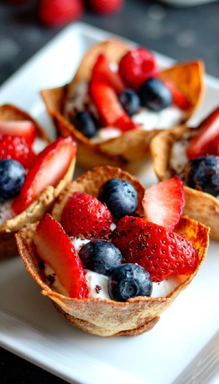 Red, White, and Blue Tortilla Cups