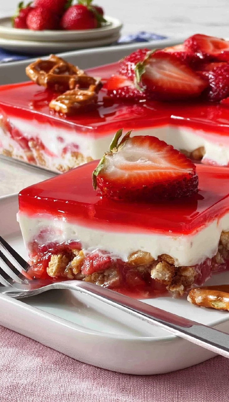 Strawberry Pretzel Salad | Sweet No-Bake Potluck Dessert 105 Strawberry Pretzel Salad | Sweet No-Bake Potluck Dessert