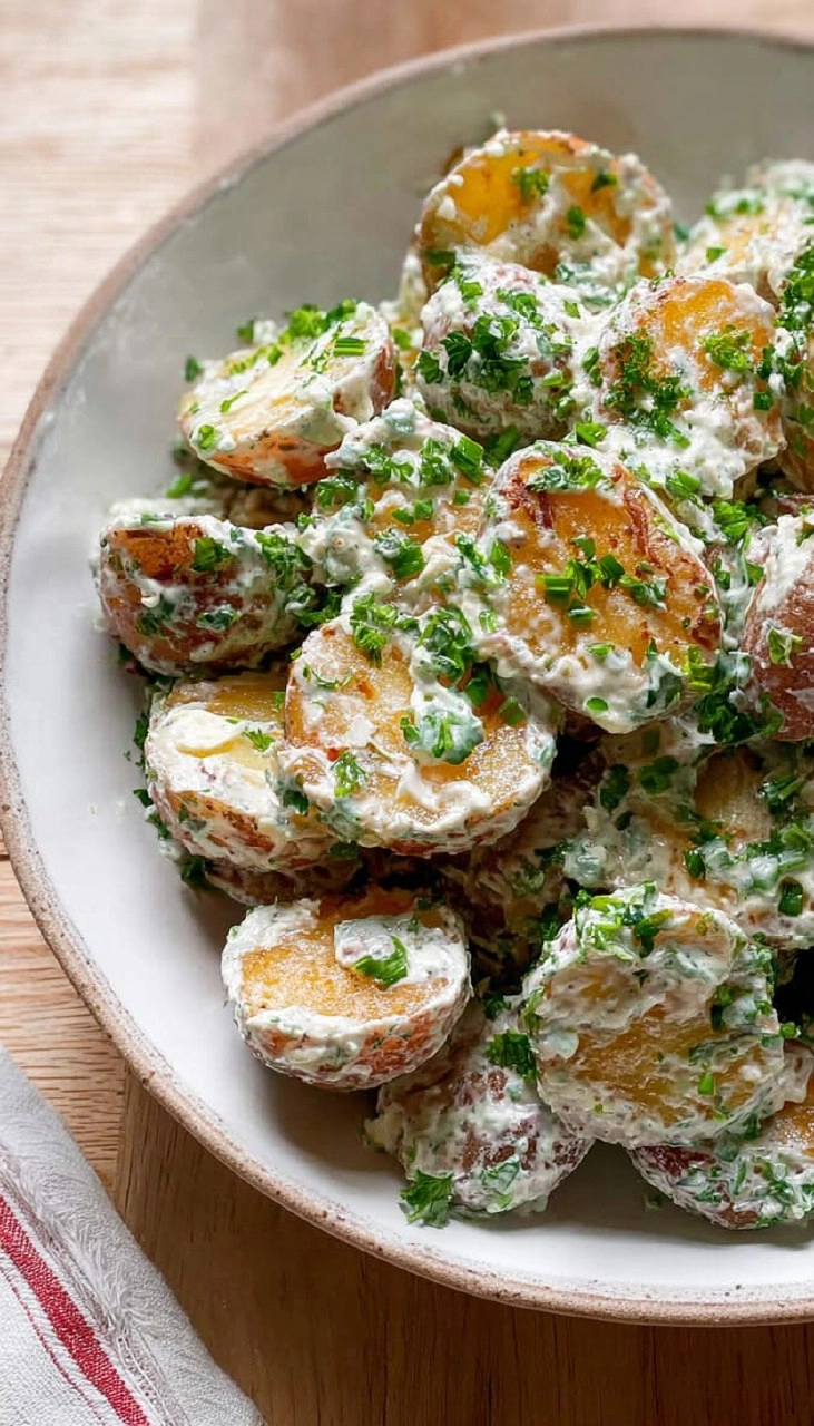 Crispy Potato Salad with Creamy Herb Yogurt Dressing 90 Crispy Potato Salad with Creamy Herb Yogurt Dressing