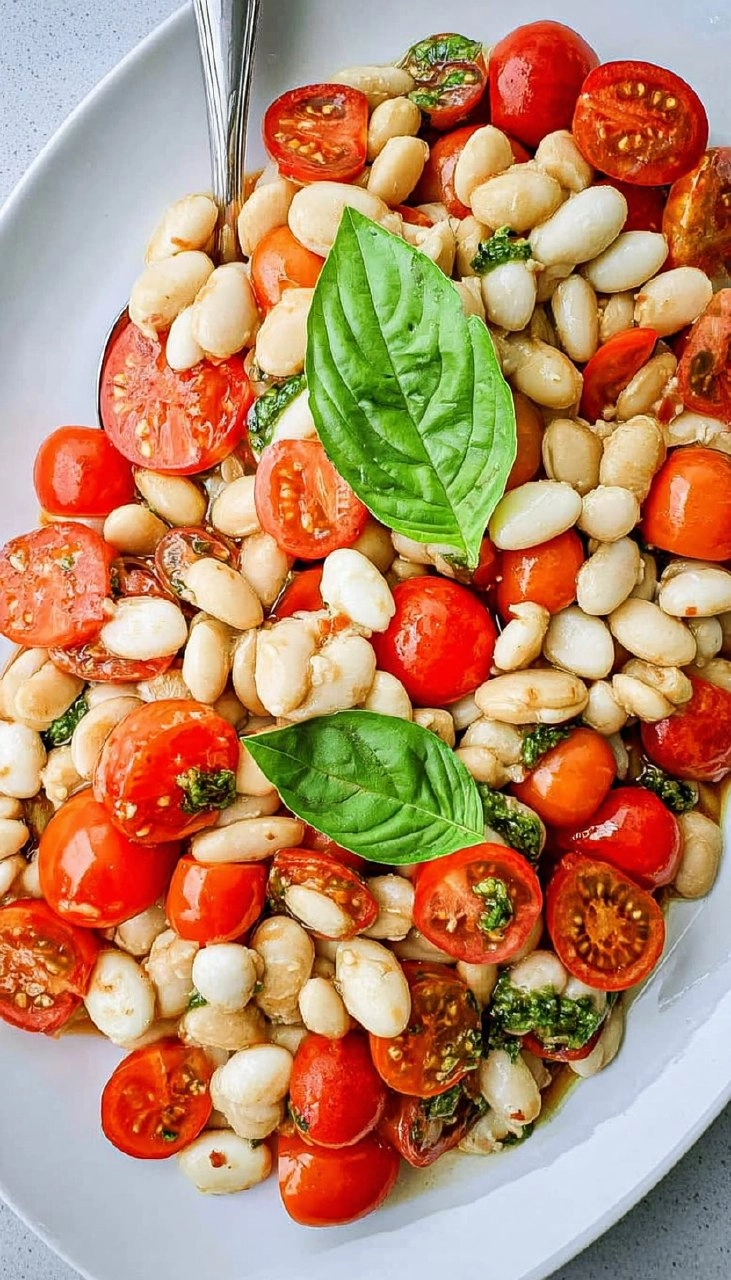 Easy Caprese White Bean Salad