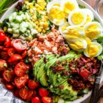 Salmon Cobb Salad with Avocado and Bacon (Whole30, Keto) 136 Salmon-Cobb-Salad-with-Avocado-and-Bacon-Whole30-Keto-Recipe