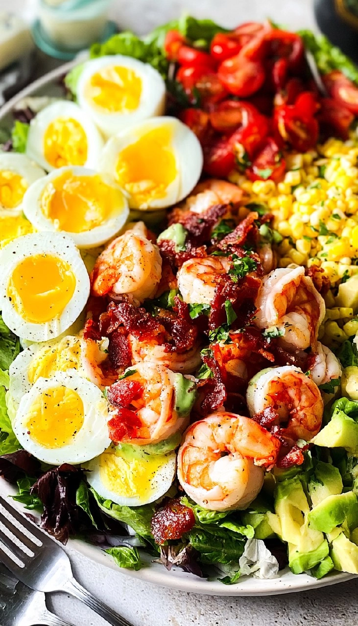 Shrimp Cobb Salad (Healthy, Easy Summer Dinner) 100 Shrimp Cobb Salad (Healthy, Easy Summer Dinner)
