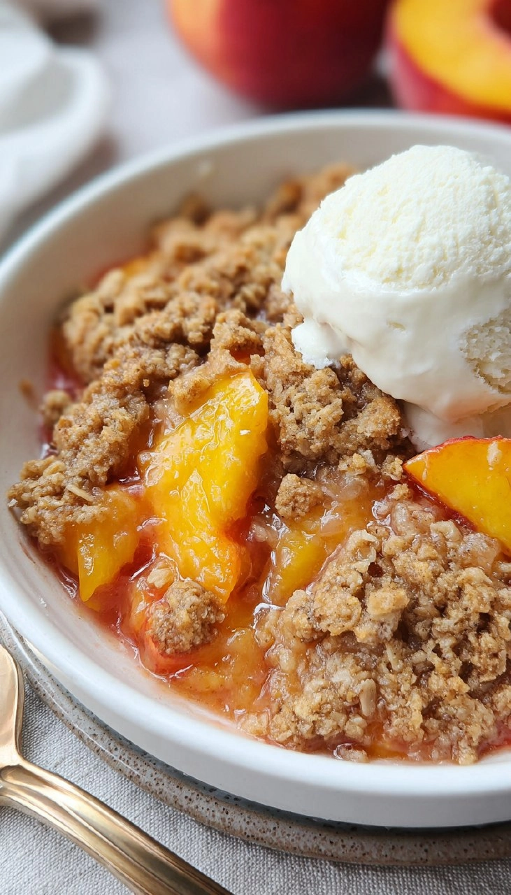 Simple Peach Crisp with Oat Topping