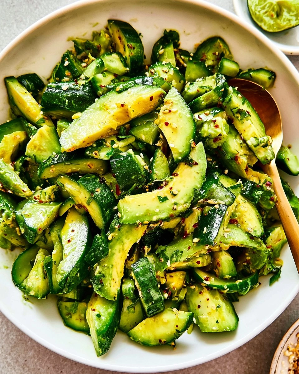 Smashed Cucumber Avocado Salad 84 Smashed Cucumber Avocado Salad