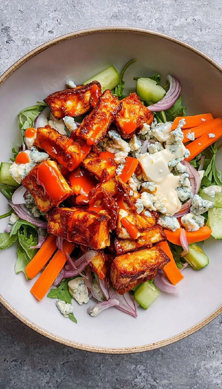 Crispy Buffalo Halloumi Salad 120 Crispy Buffalo Halloumi Salad