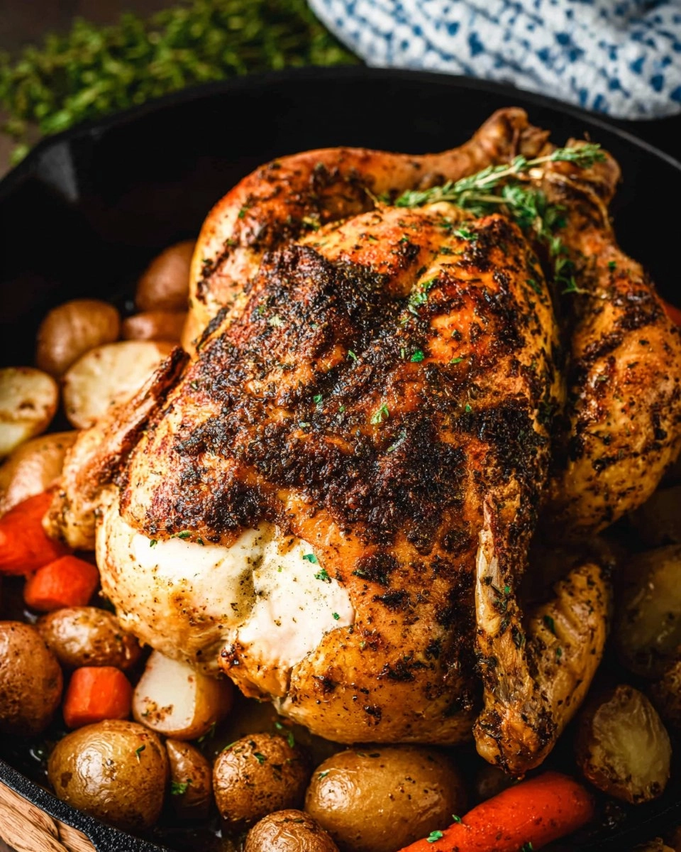 Easy Whole Roast Chicken (Crispy Skin + Juicy Inside)