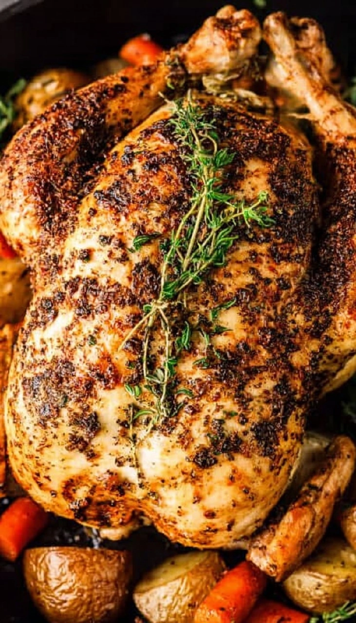 Easy Whole Roast Chicken (Crispy Skin + Juicy Inside)